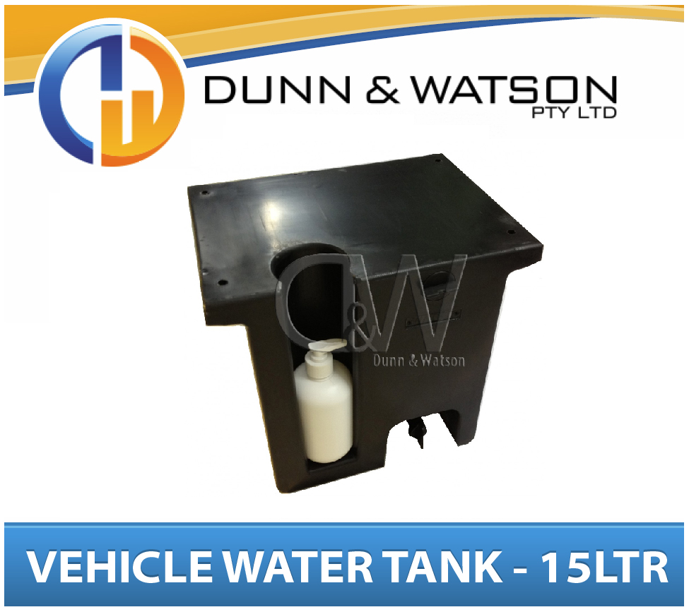 Vehicle Water Tank With Soap Dispenser (15L) Black PVC Ute Under Tray ...