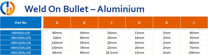 Weld-On-Bullet-Aluminium-Table