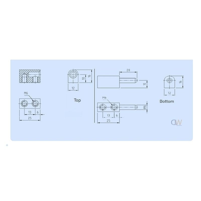 Pintle Hinge - 50mm - 1