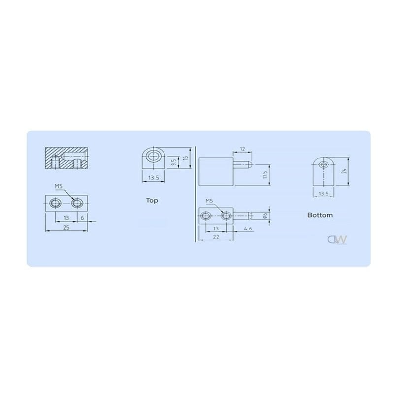 Stepped Pintle Hinge - 40mm - 1