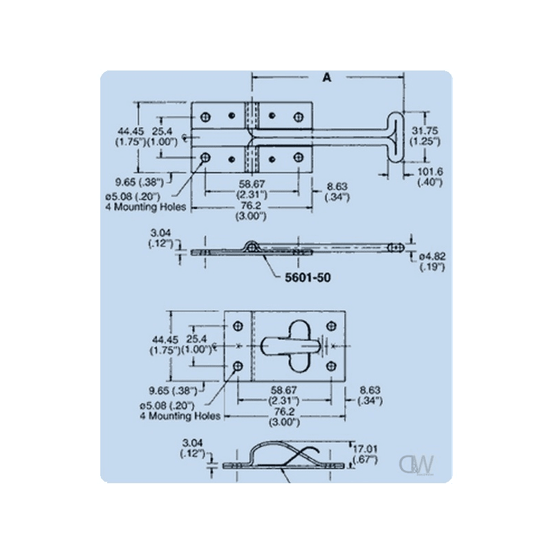 Door Retainer - Stainless Steel - 1