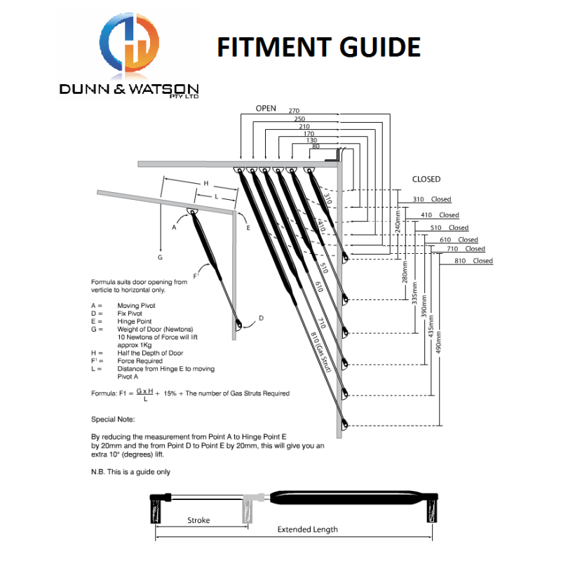 GAS STRUT FITMENT GUIDE