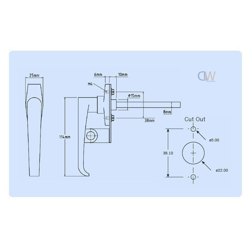 Rear Fixing 'L' Handle - 1