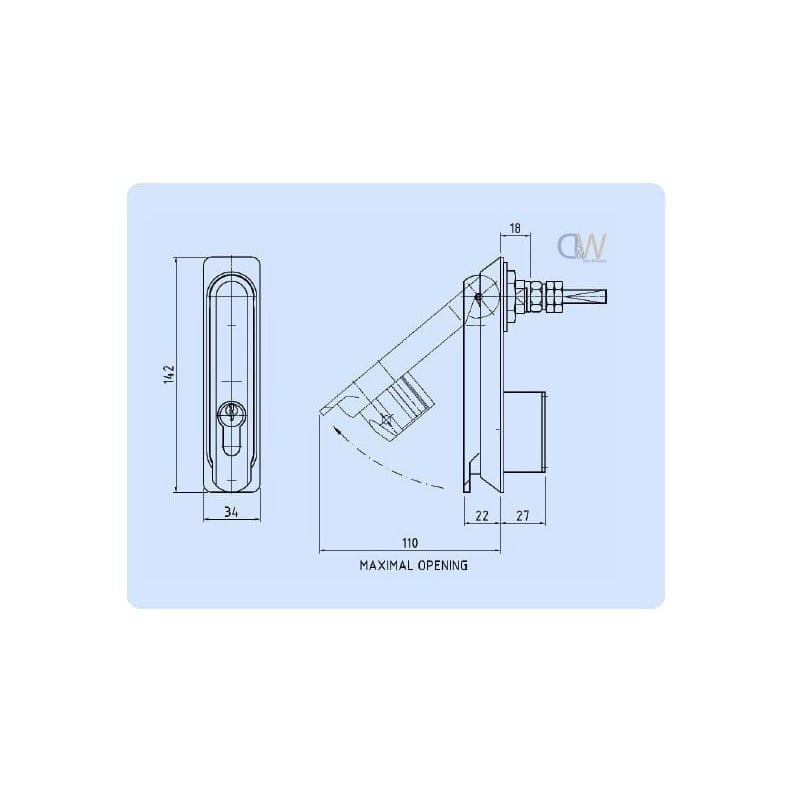 Chrome Swing Handle - Key Locking - 2