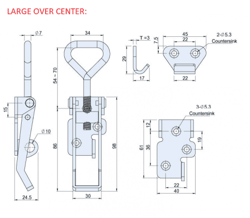 LARGE OVER CENTER CAD