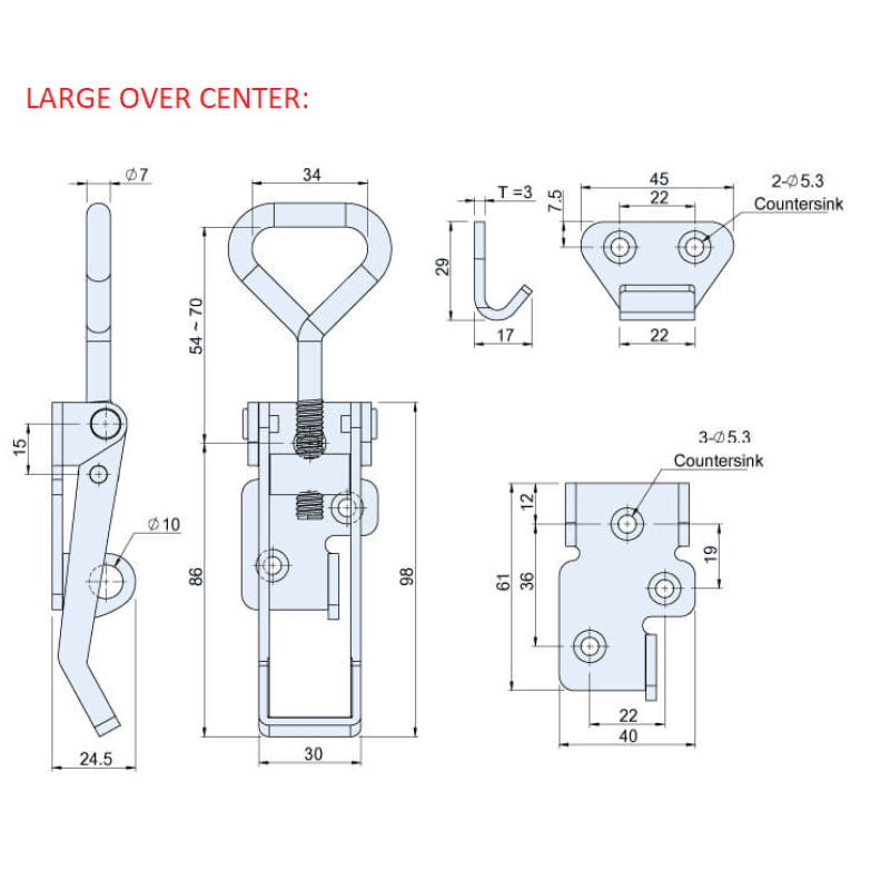 Over Centre Fastener (Zinc) - 2