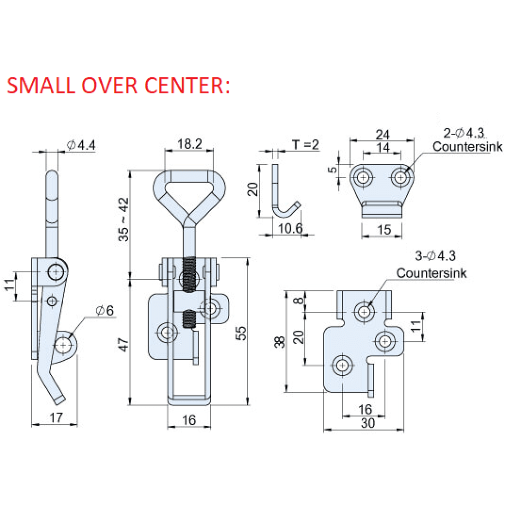 Over Centre Fastener (Zinc) - 4