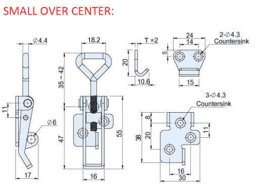 SMALL OVER CENTER FASTENER CAD