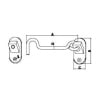 Stainless Steel 100mm Hasp Door Hold Back - 4