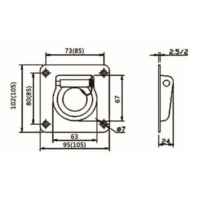 Stainless Steel Recessed Tie Down 5