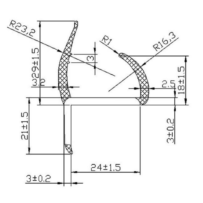 Mechanical Component Cross Section Blueprint