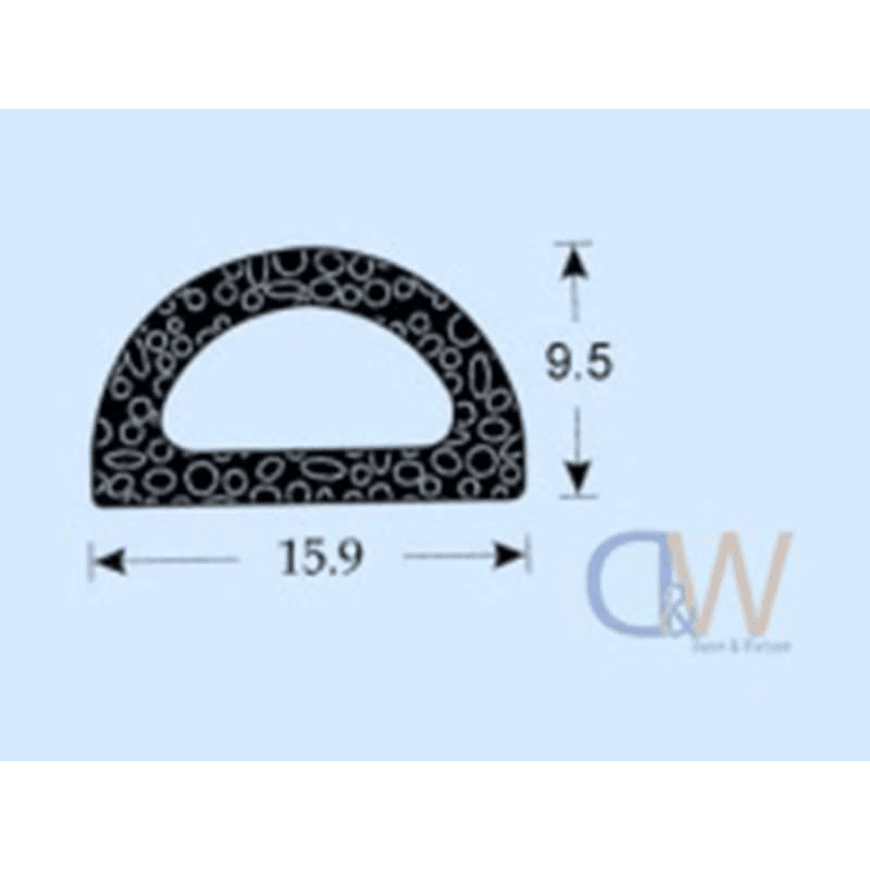 Semi Circular Textured Gasket With Dimensions