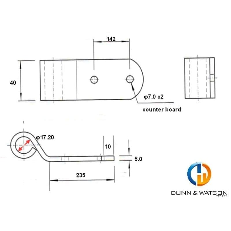 Strap Hinge Kit (Stainless Steel) - 200mm - 4