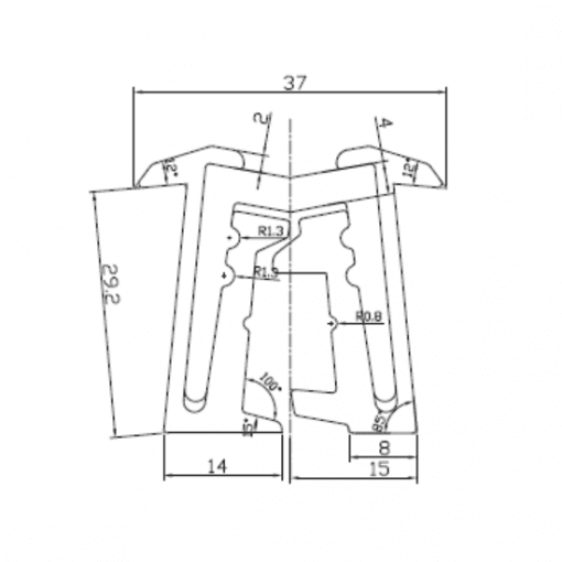 aluminium hinge size