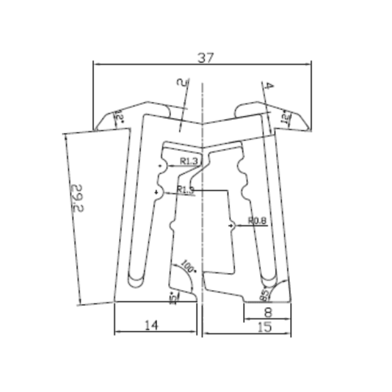 Aluminium Waterproof Hinge (2400mm Length) - 5