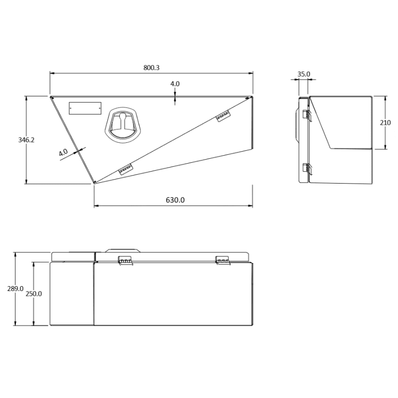 Double Tapered Ute Tray Toolbox (Pair / Australian Made) - 8