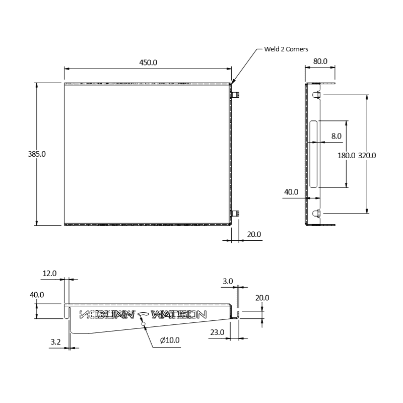 Aluminium Bench to suit Standard Fridge Slides (Australian Made) - 4