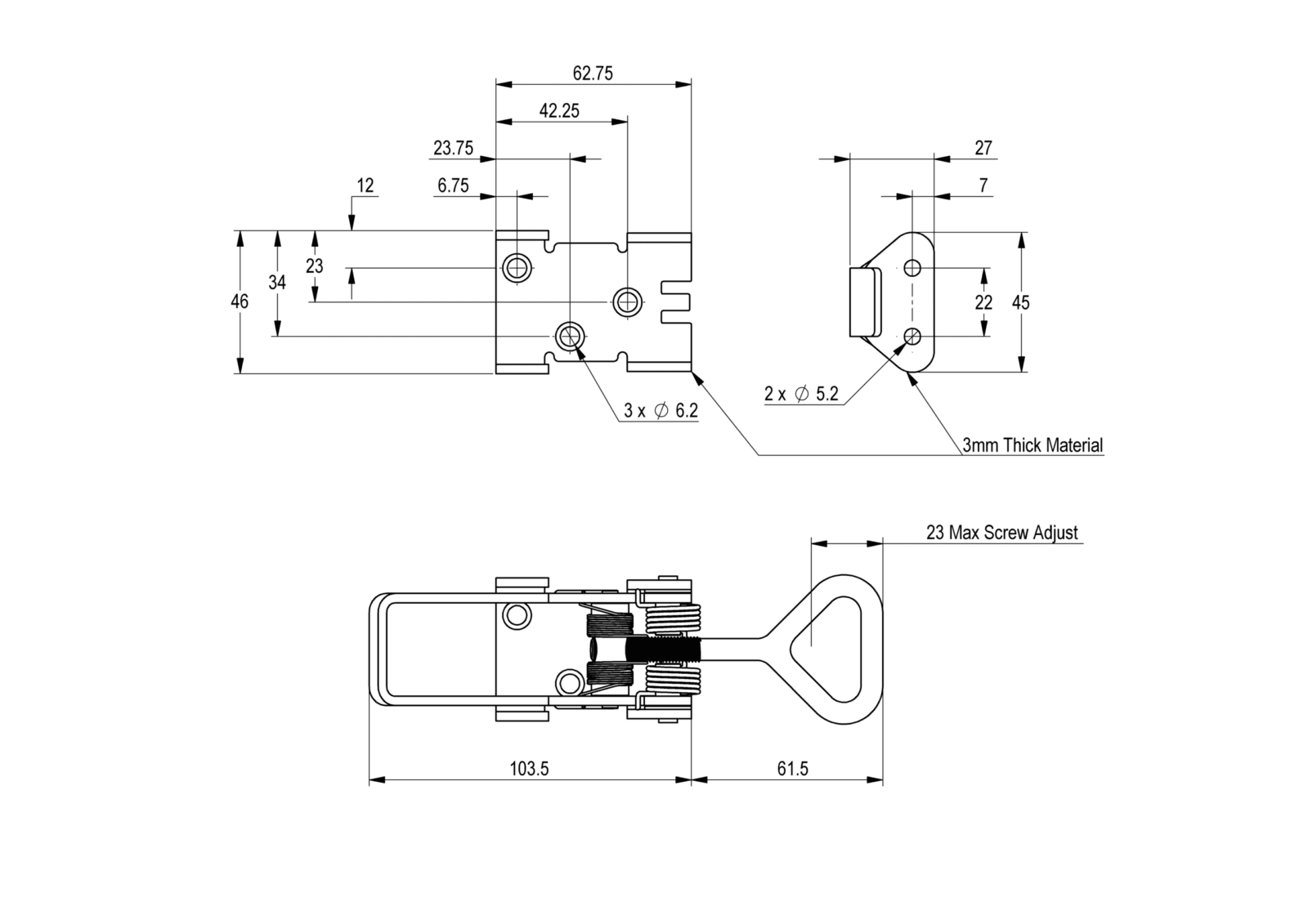 Spring Loaded Stainless Over Centre Fastener - 8