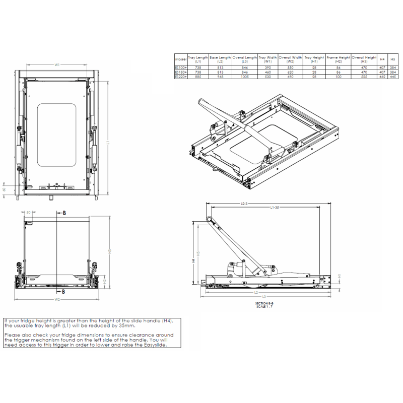 Clearview Easy Fridge Slide ES-220 Plus - 1