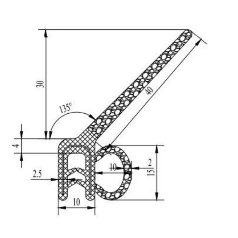 4wd Canopy Single Leg Weather Seal - 5