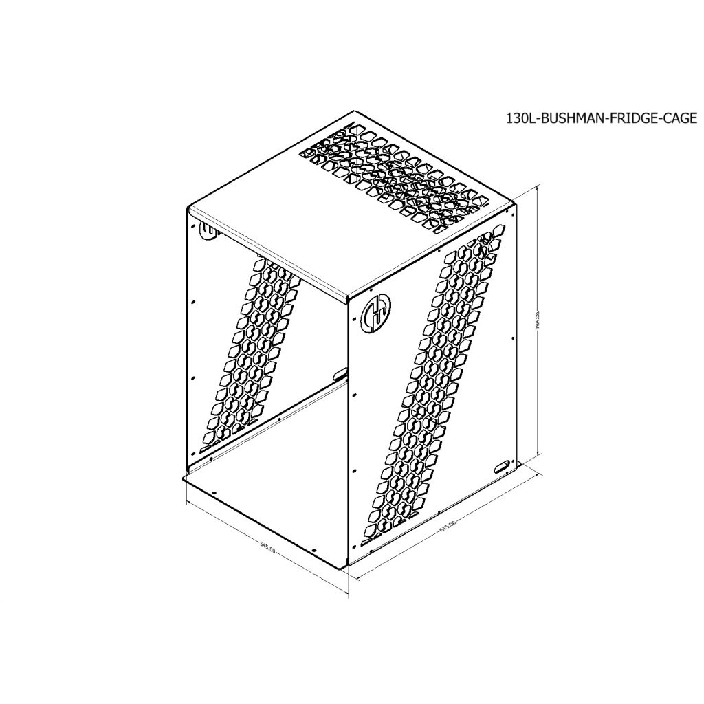 BUSHMAN 130L FRIDGE CAGE DIMENSIONS