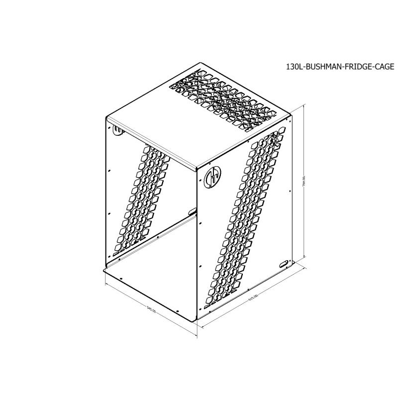 BUSHMAN 130L FRIDGE CAGE DIMENSIONS