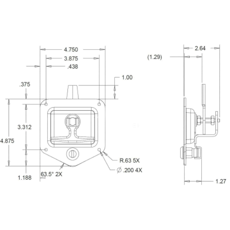 Aus Standard Tongue - Folding T Handle - 5