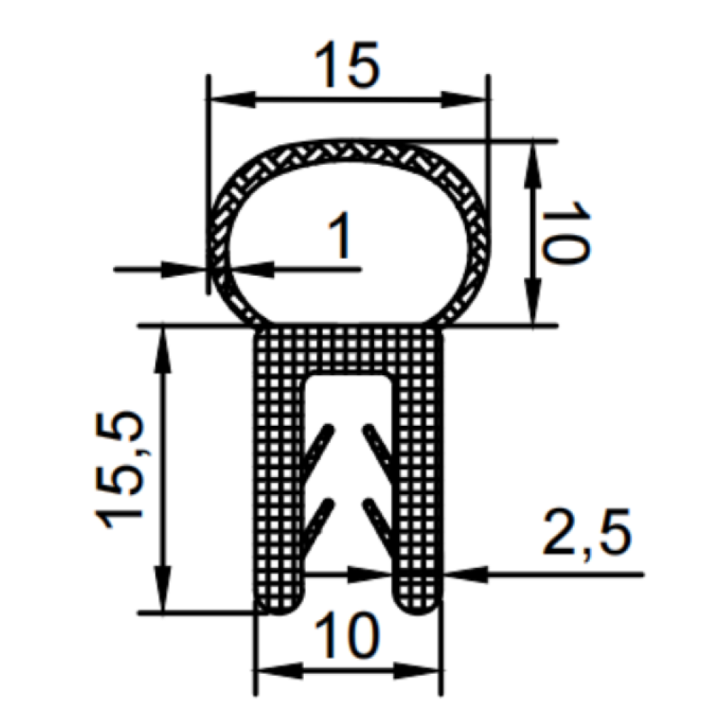 Regular Top Bubble Pinchweld Dimensions