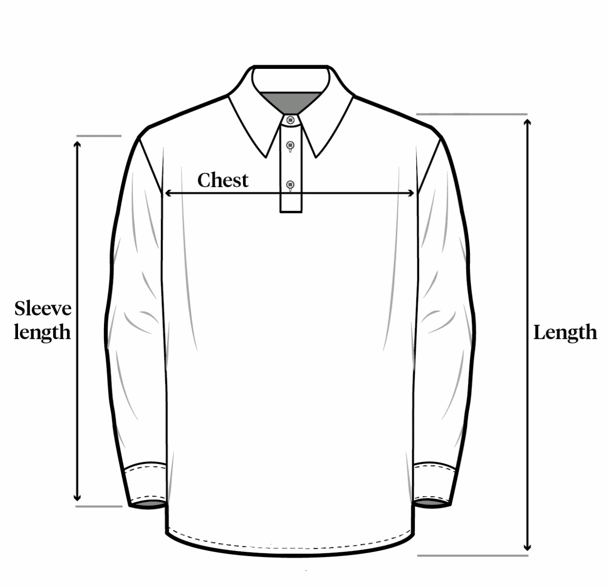 LONG SLEEVE SHIRT SIZE CHART