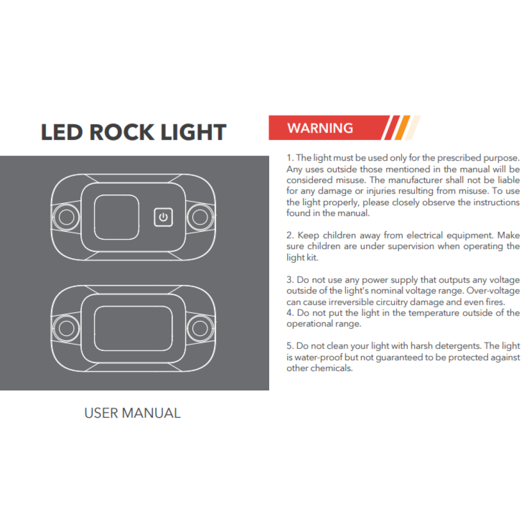 4wd Rock Lights - White & Amber + Dimmable - 1