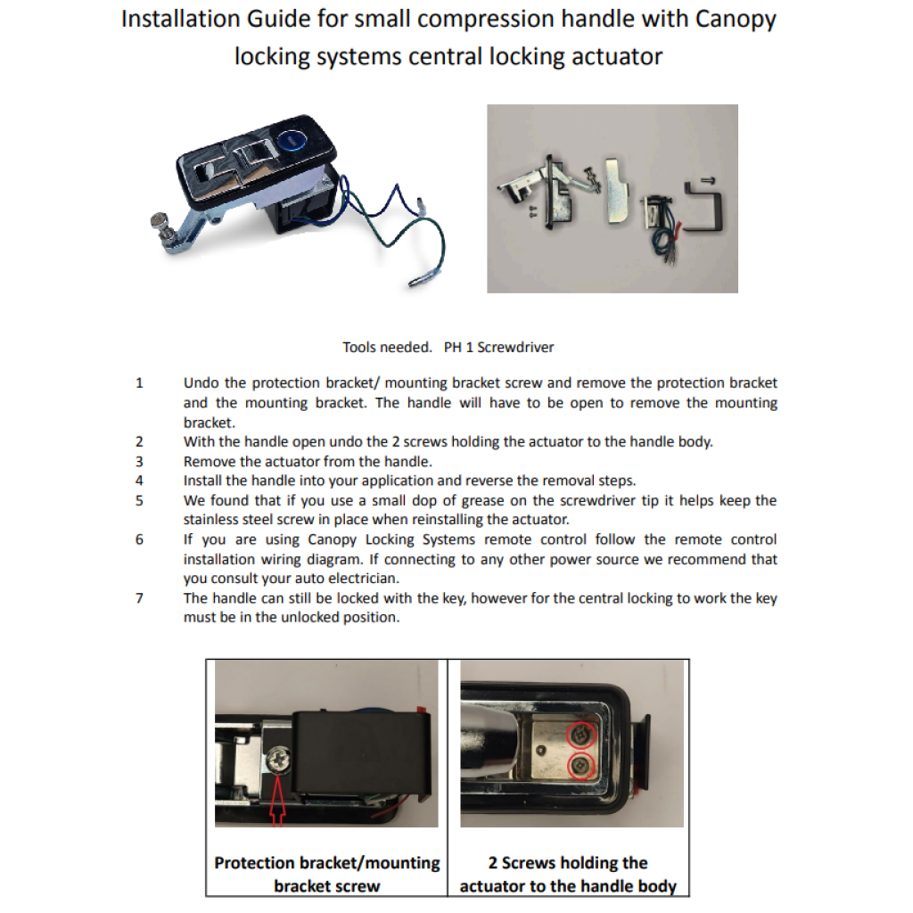 Installation Sheet Power Compression Locks