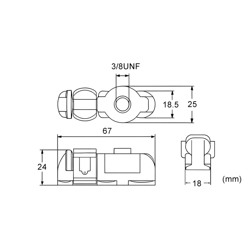 Anchor Track Double Stud M8 Threaded Tie Down Attachment