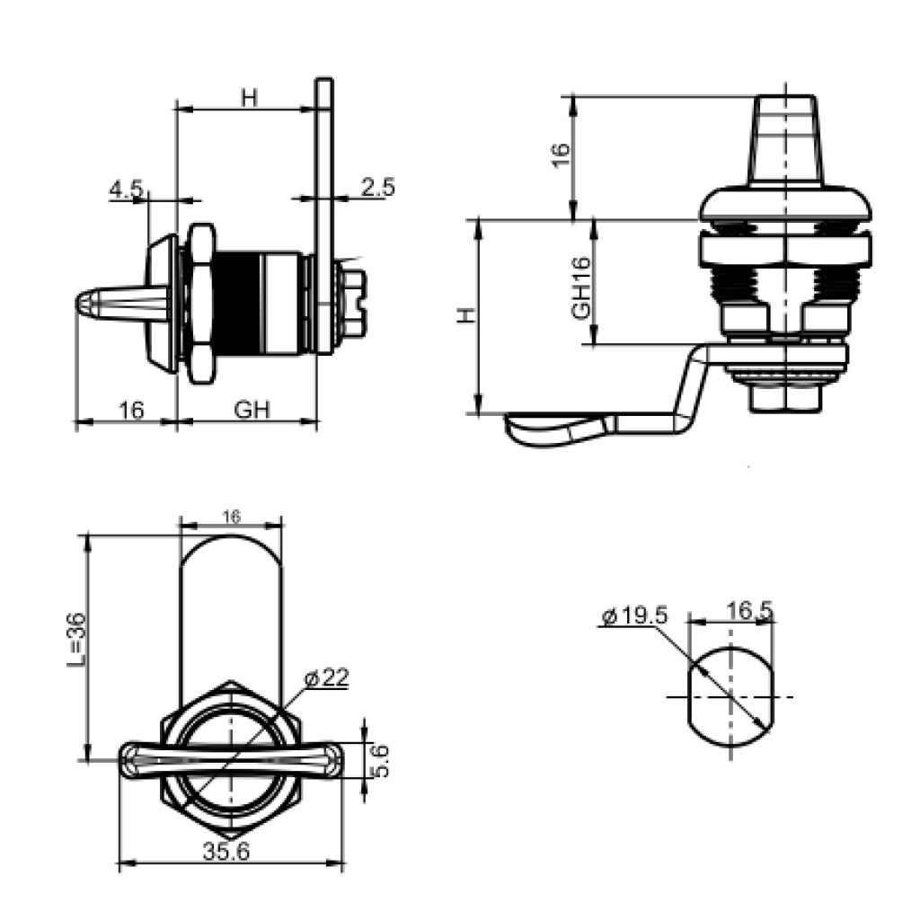 Thumb Tab Cam Lock - 3
