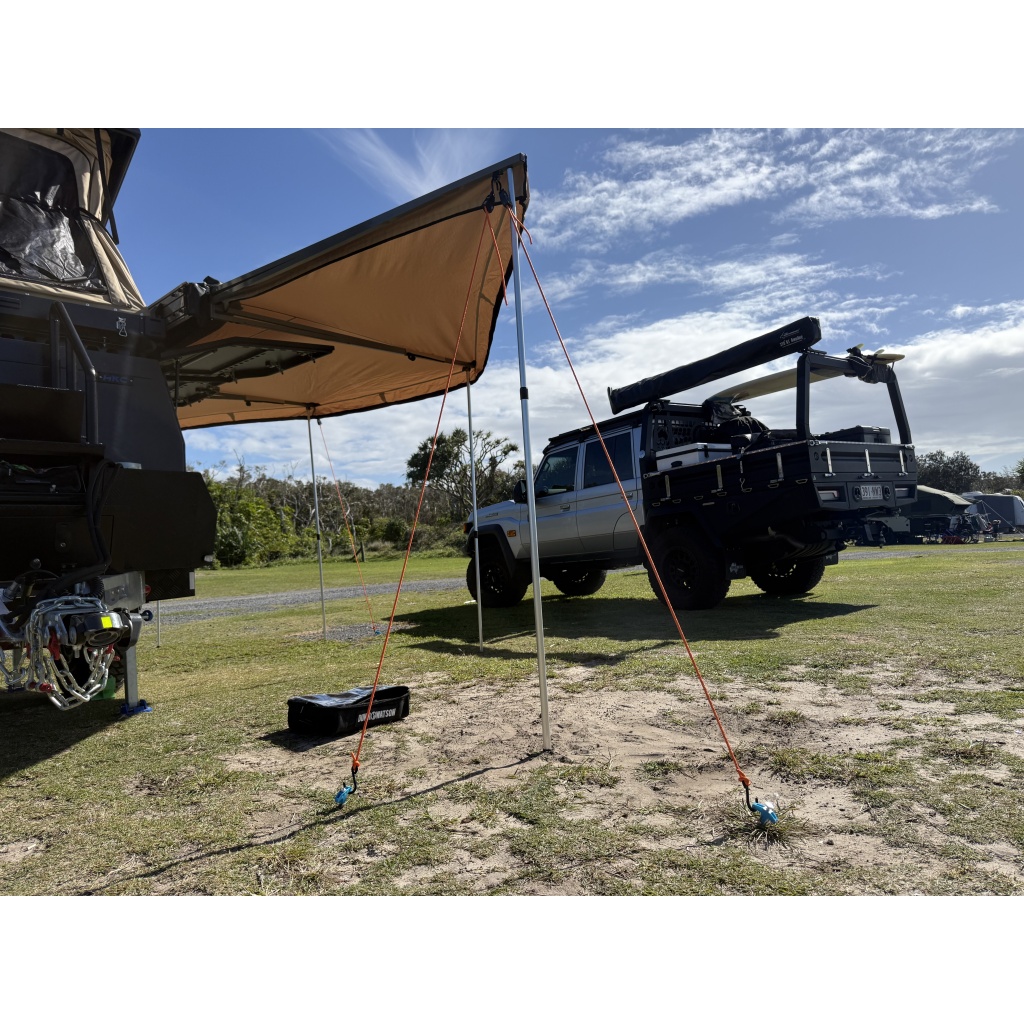 68kg Ratchet Straps Securing Awning On Camper Trailer