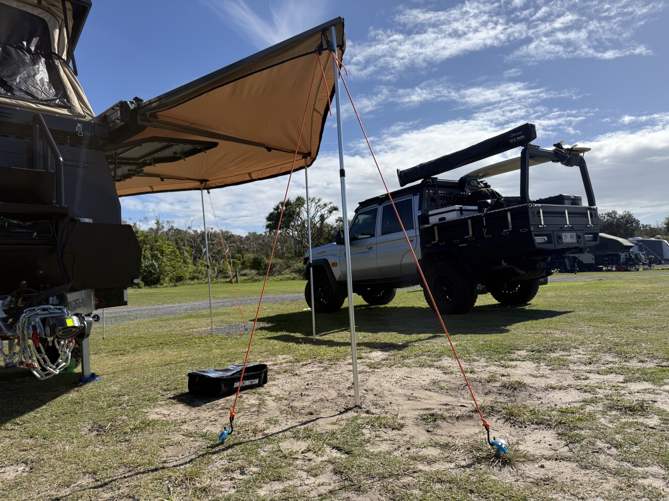 68kg Ratchet Straps Securing Awning On Camper Trailer