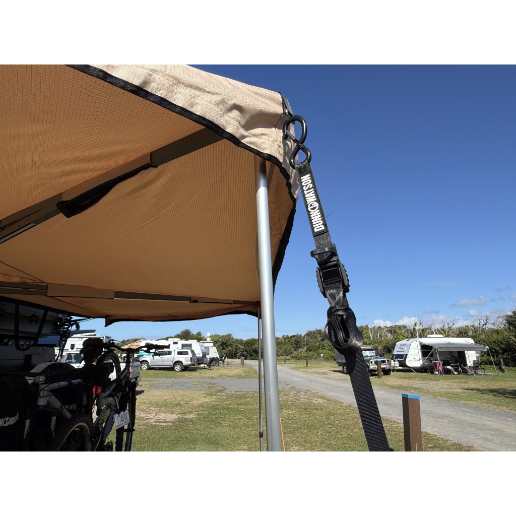 Heavy Duty Cam Buckle Straps Securing Awning